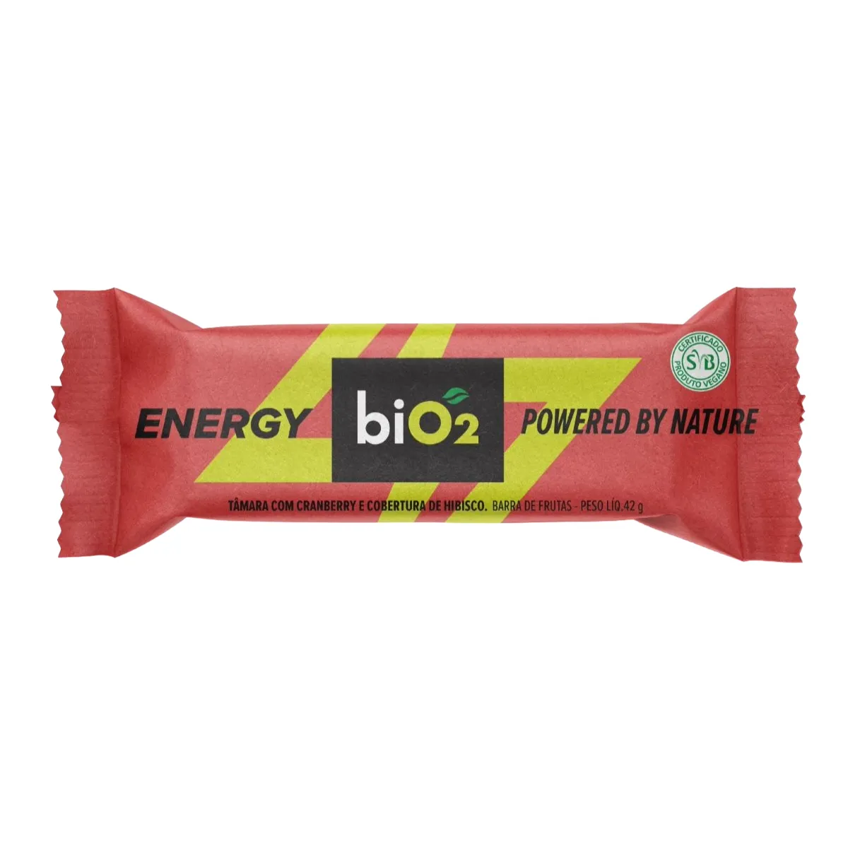 Barra de Tâmara e Cranberry com cobertura de Hibisco biO2 Energy Bar 42g