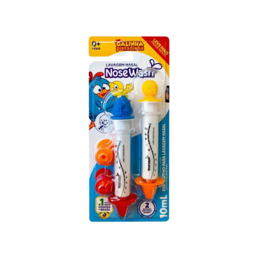 Seringa para Lavagem Nasal Bebê com 2 Unidades 0 Meses 10Ml Galinha Pintadinha