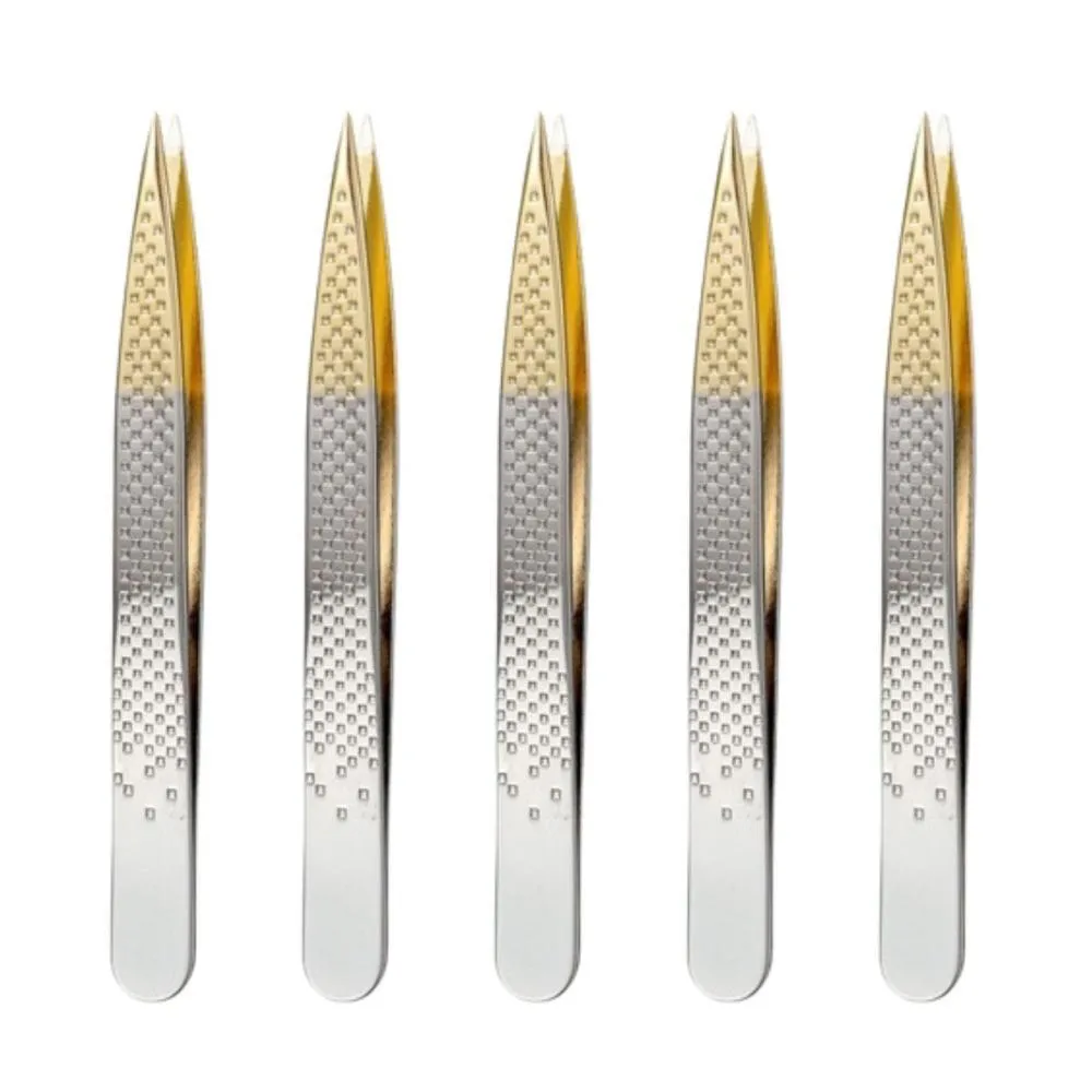 Kit Belliz Enox Pinça Silver Gold Ponta Fina Ref. 1702 C/5