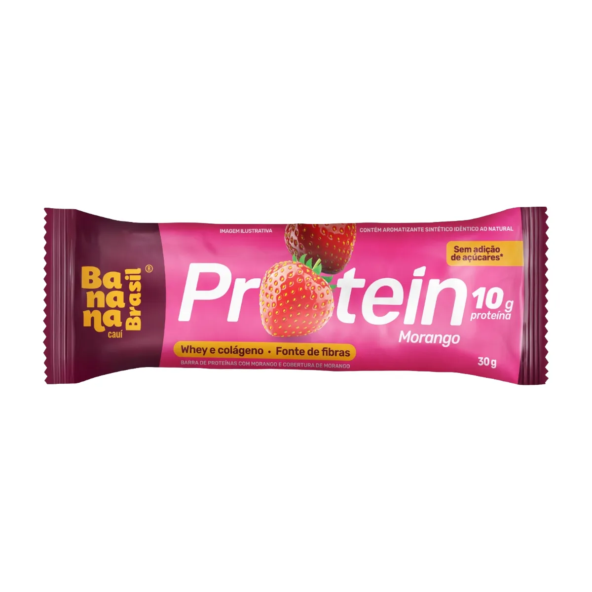 Barra de Proteína Banana Brasil Protein Morango Zero Açúcar 30g