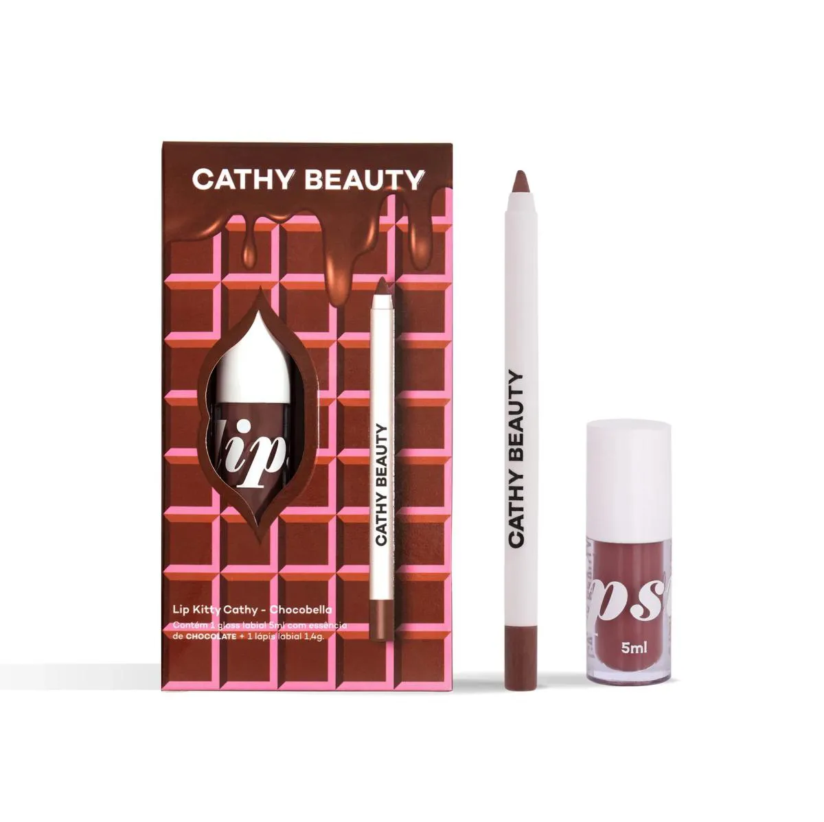 Cathy Beauty Kit Labial Lip Kitty Cathy Chocobella