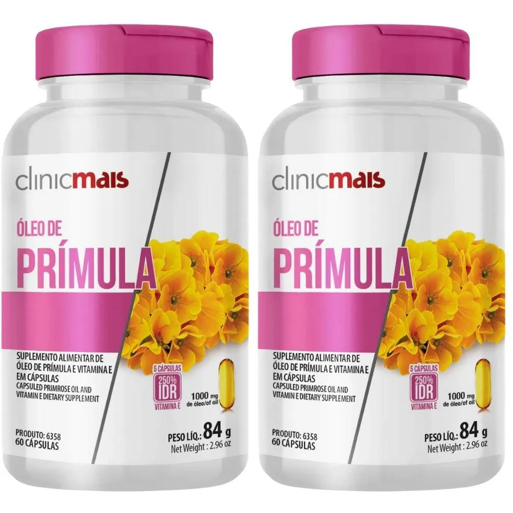 Kit 2X Óleo de Prímula 1000Mg 60 Cápsulas - Clinicmais