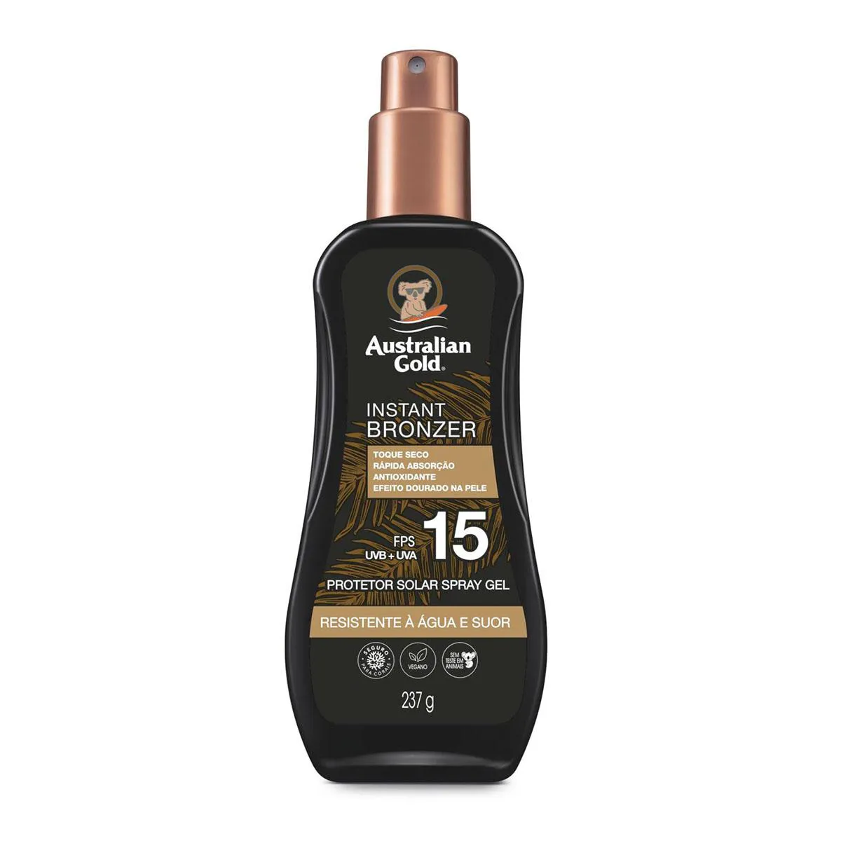 Bronzeador Australian Gold Instant Bronzer FPS 15 Corporal Spray Gel com 237ml