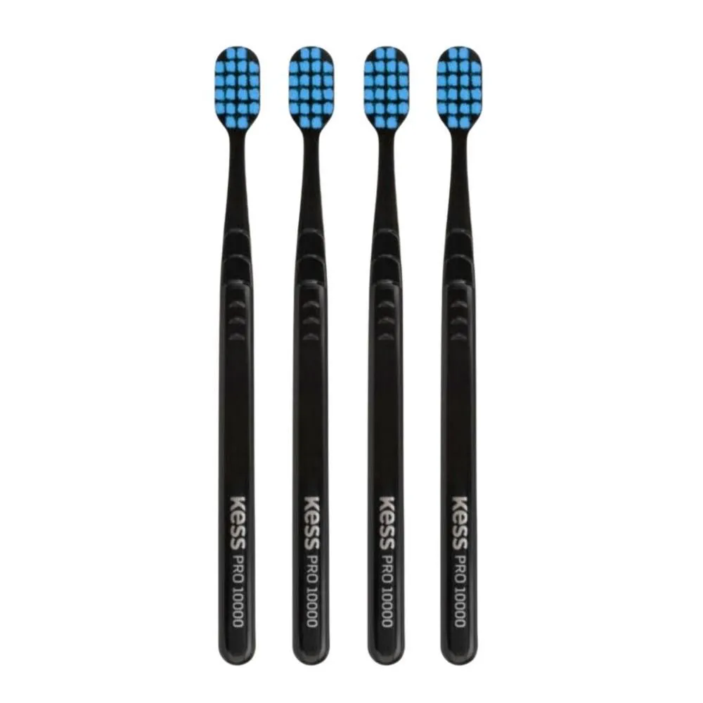 Kit Escova Dental Extra Macia Kess Pro 10K Belliz Azul C/4