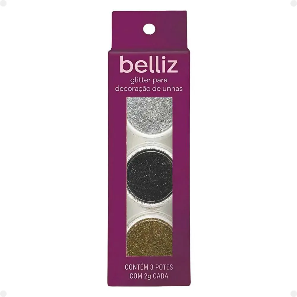 Glitter Belliz para Decoração de Unhas Classic Cód. 1828