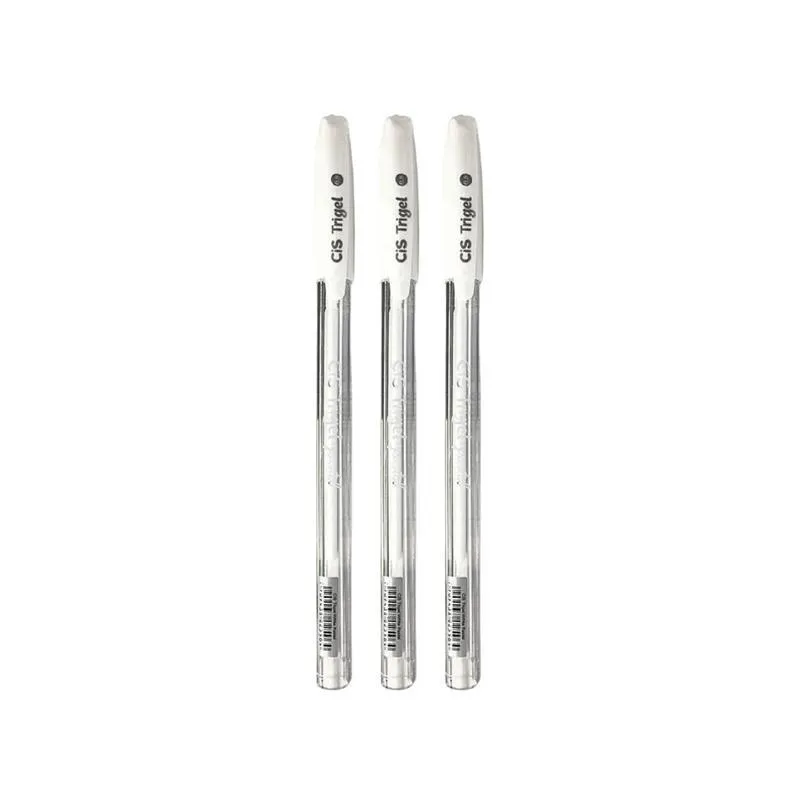 Canetas Gel Cis Trigel Pastel Branca 3 Unidades