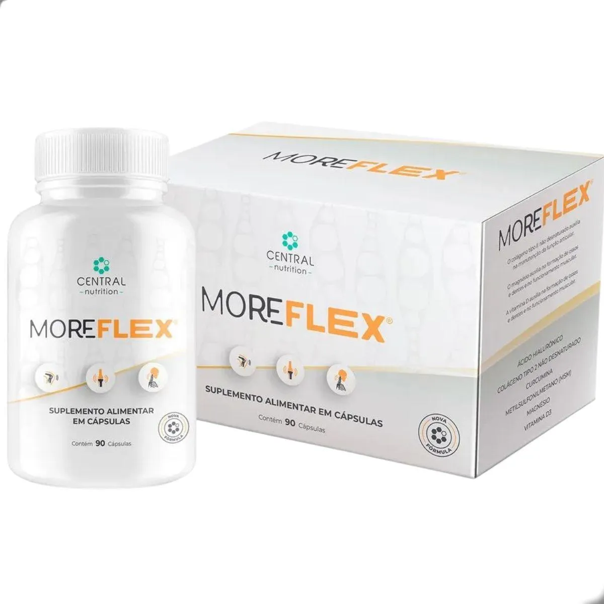 Moreflex Flexibilidade Articular 90 Cápsulas Central Nutrition SEM Sabor