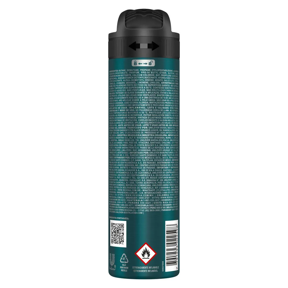 Desodorante Antitranspirante Aerosol Rexona Men Active Dry Masculino 72h 150ml