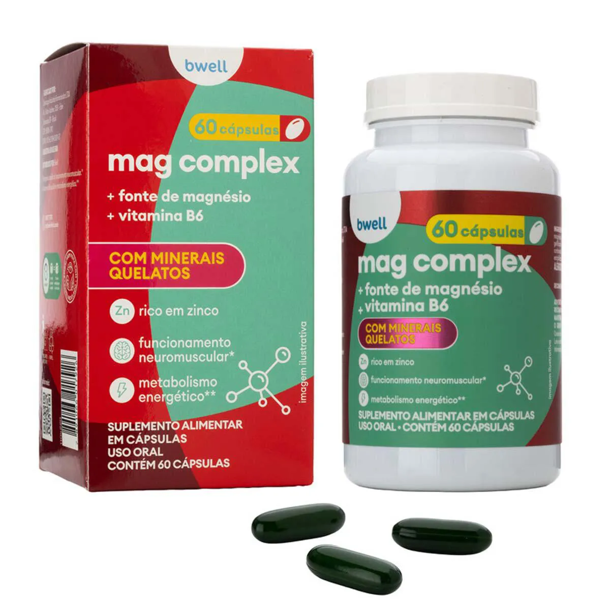 Magnésio Bwell Mag Complex 60 cápsulas