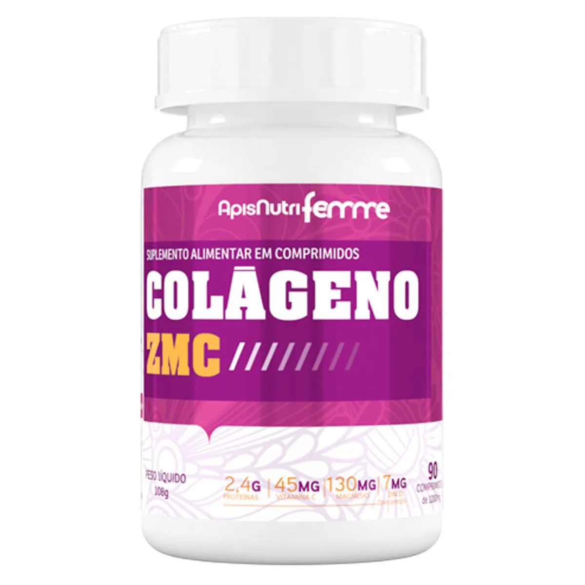Colágeno Zmc Apisnutri Femme 1200Mg 90 Comprimidos