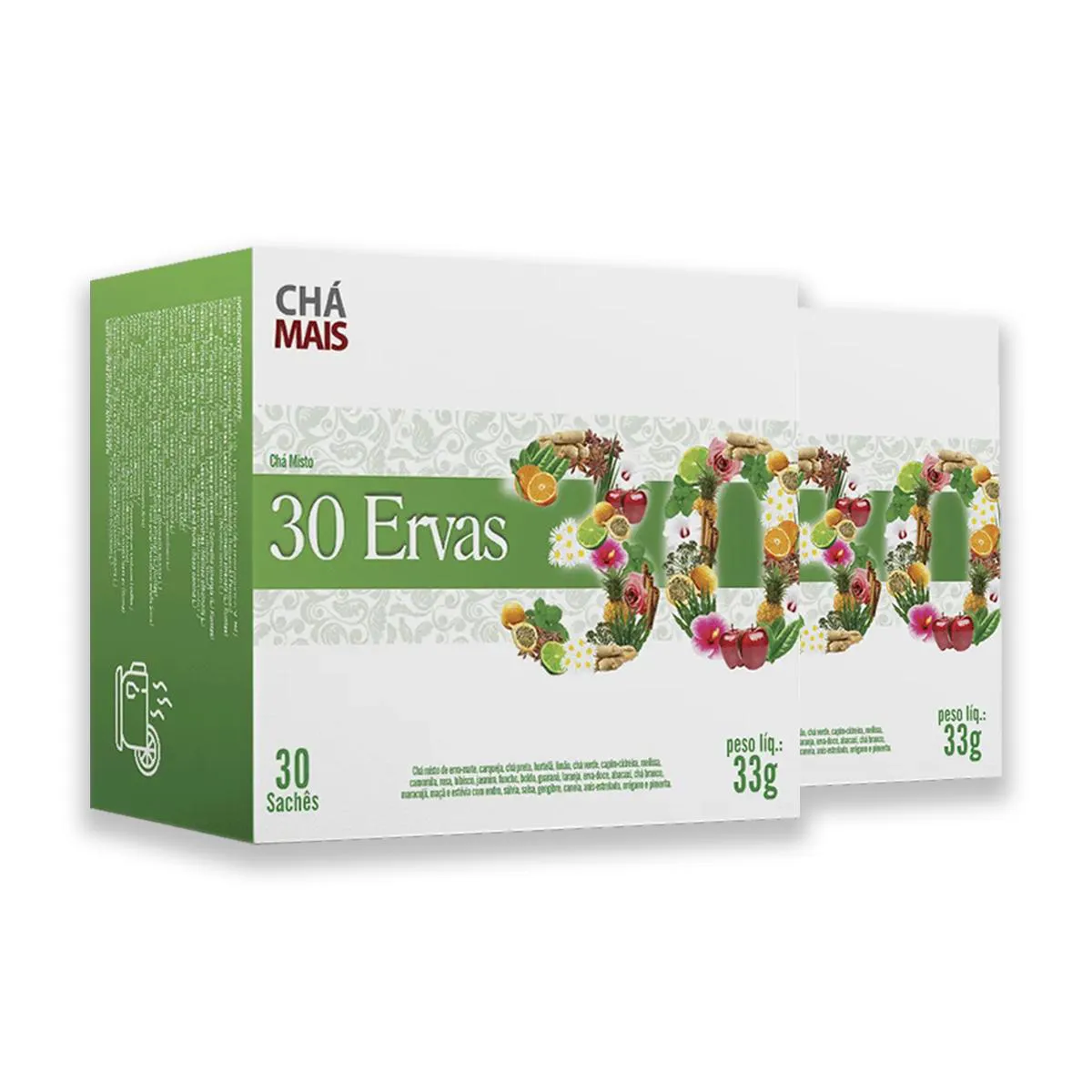 Kit 2 Chá Misto 30 Ervas Flores e Frutas Chámais 30 Sachês
