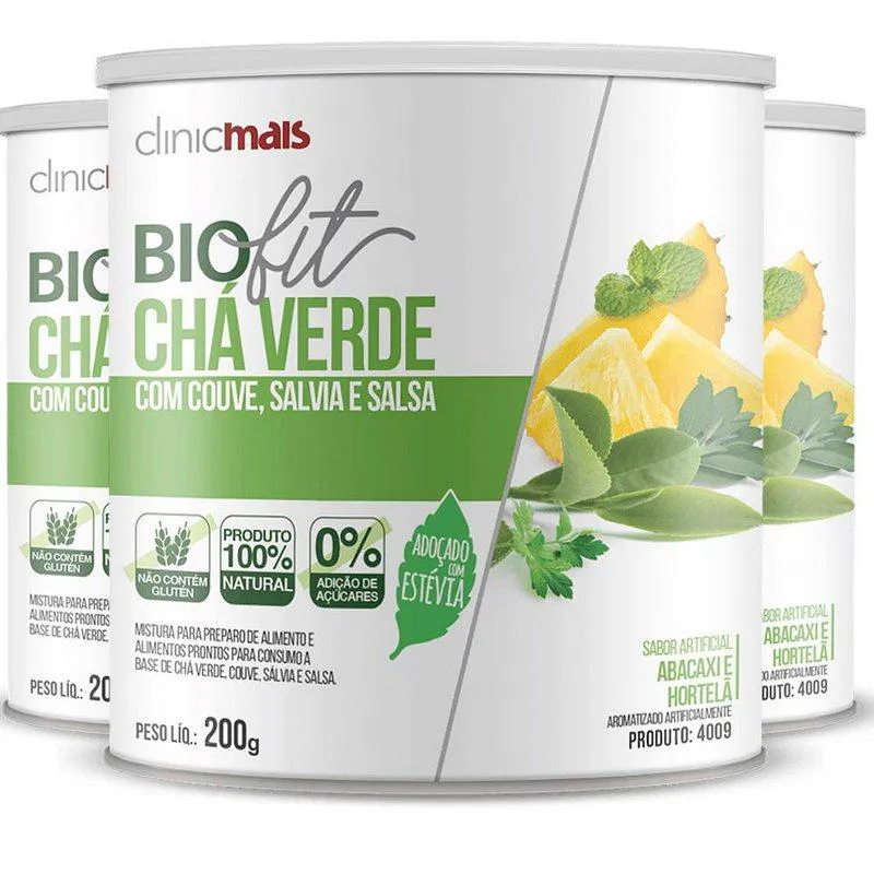 Kit 3 Biofit Sabor Abacaxi e Hortelã Clinicmais 200G