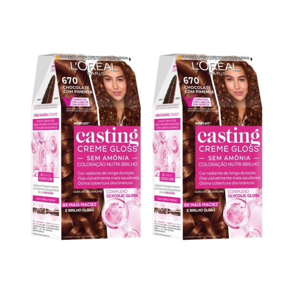 Coloraçao Casting Gloss 670 Chocolate Pimenta - Kit C/ 2Un