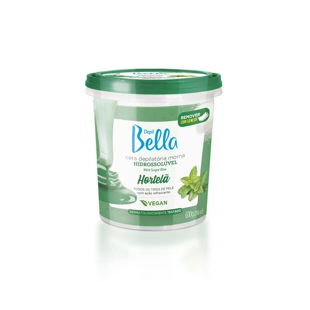 Depil Bella Cera Depilatória Morna Hidrossolúvel Hortelã 600G