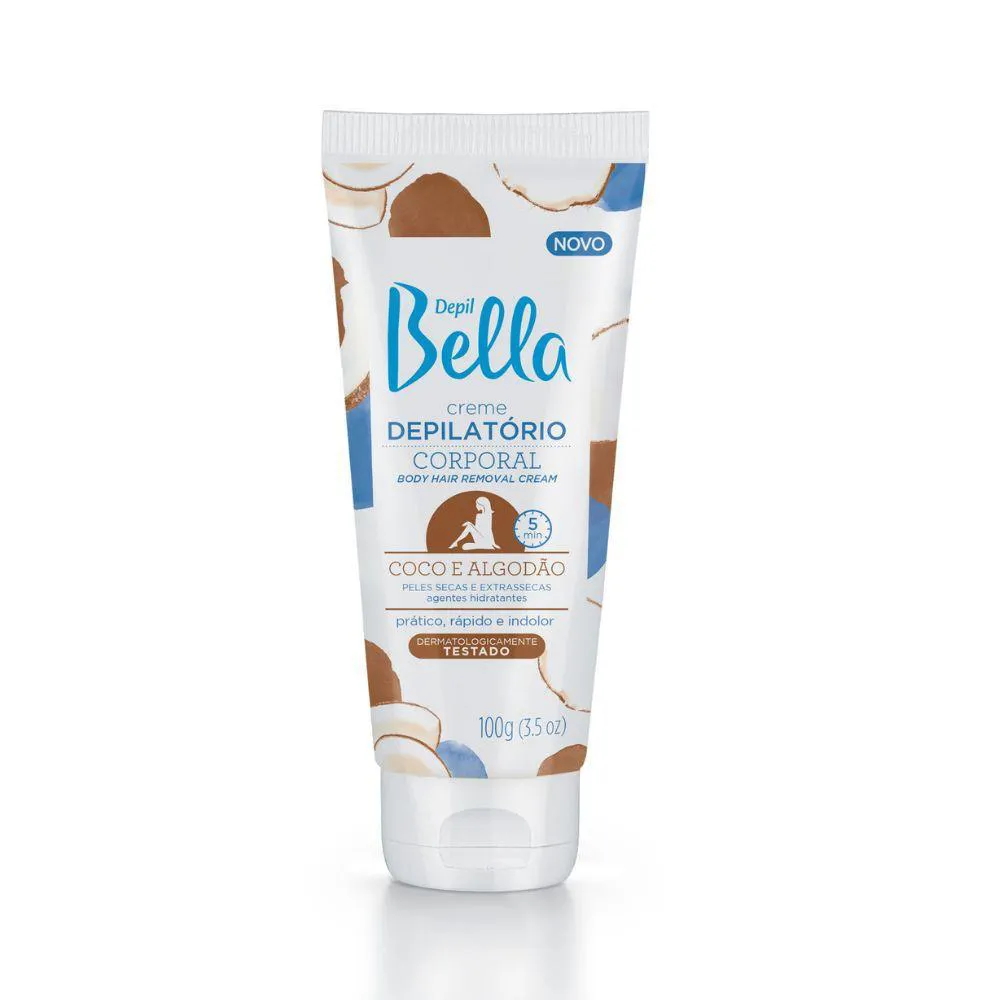 Depil Bella Creme Depilatório Corporal Coco e Algodão 100G