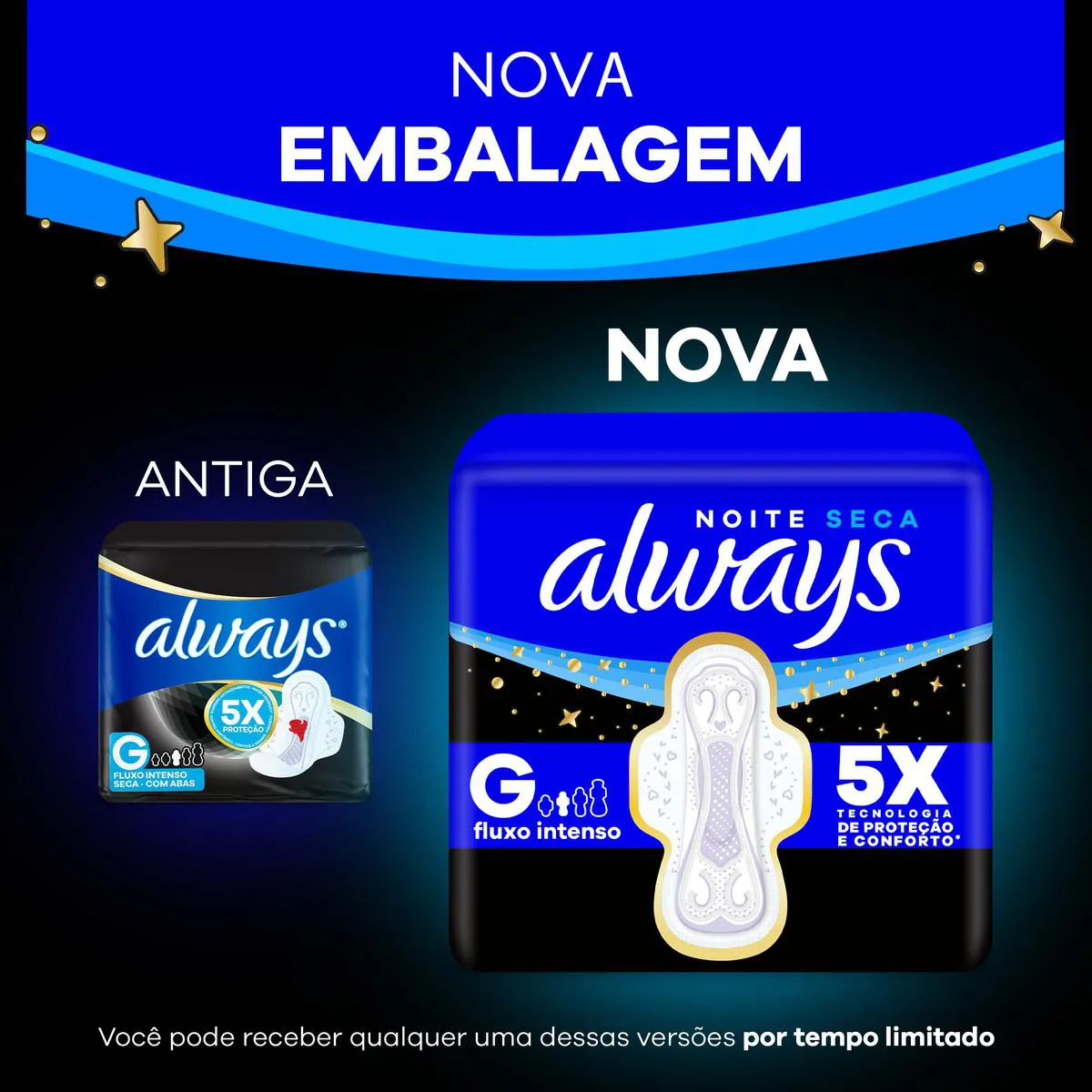 Absorvente Always Noite Seca com Abas 32 unidades
