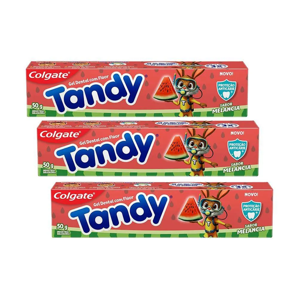 Kit 3 Cremes Dentais Infantil Colgate Tandy Melancia 50G