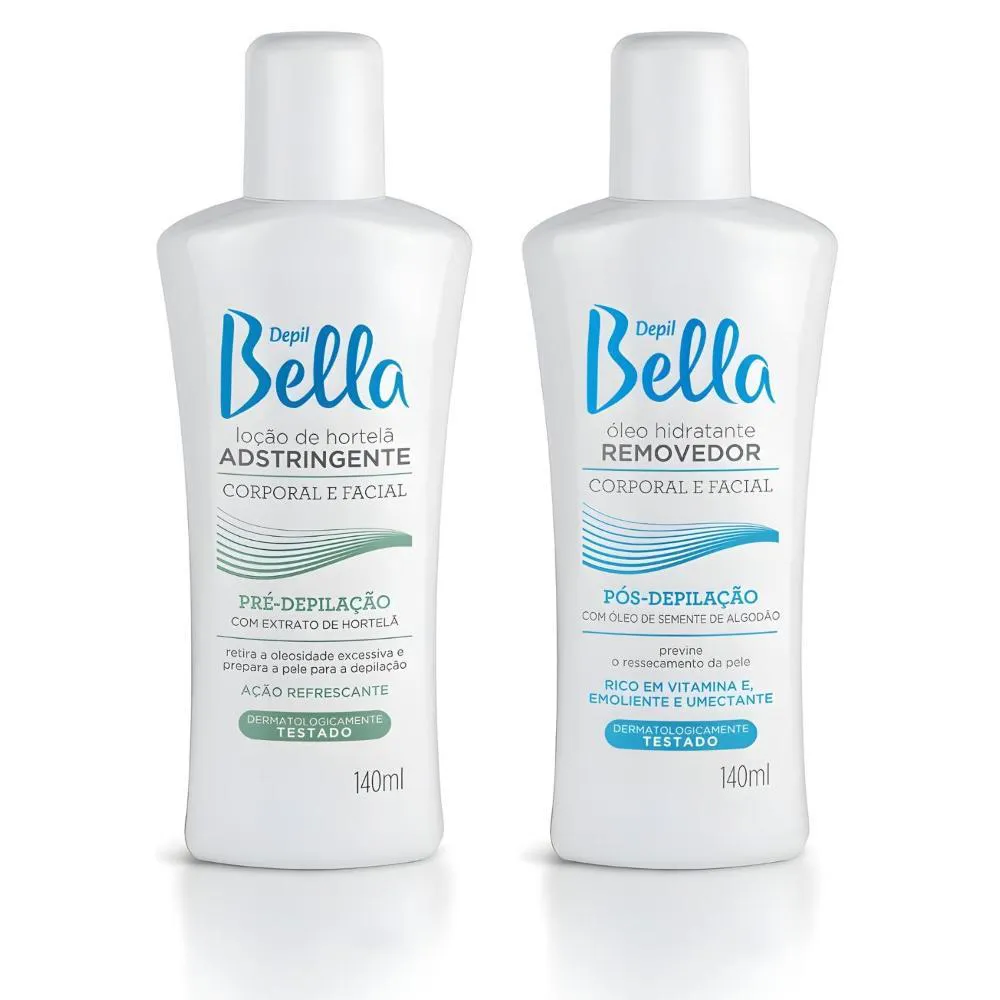 Kit Pré Pós Depilação Depil Bella Loção Adstringente + Oleo