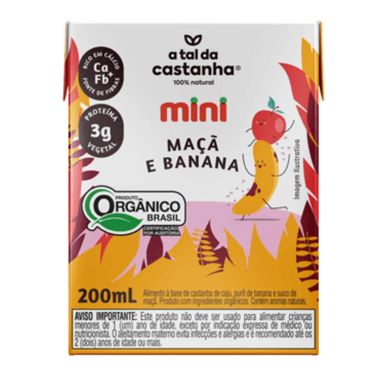 Bebida Vegetal Mini Maçã e Banana a Tal da Castanha 200Ml
