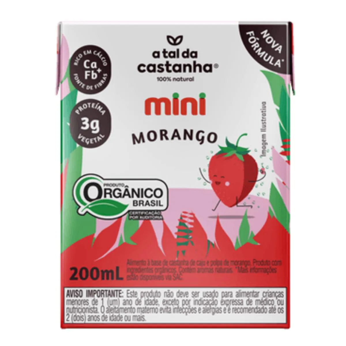 Bebida Vegetal Mini Morango a Tal da Castanha 200Ml