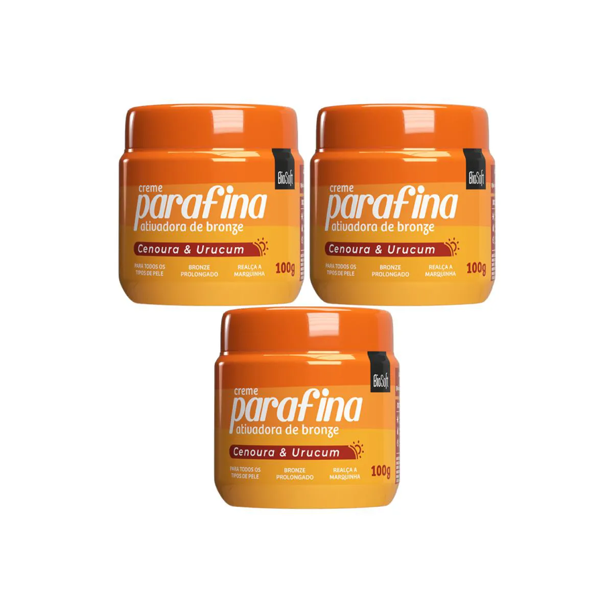 3 Parafina Ativadora Acelerador Bronzeamento Cenoura Urucum