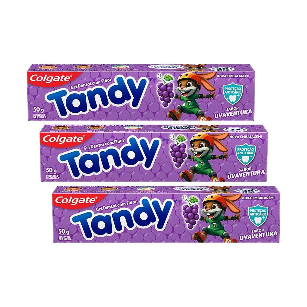 Kit 3 Cremes Dentais Infantis Colgate Tandy Uva Ventura 50G
