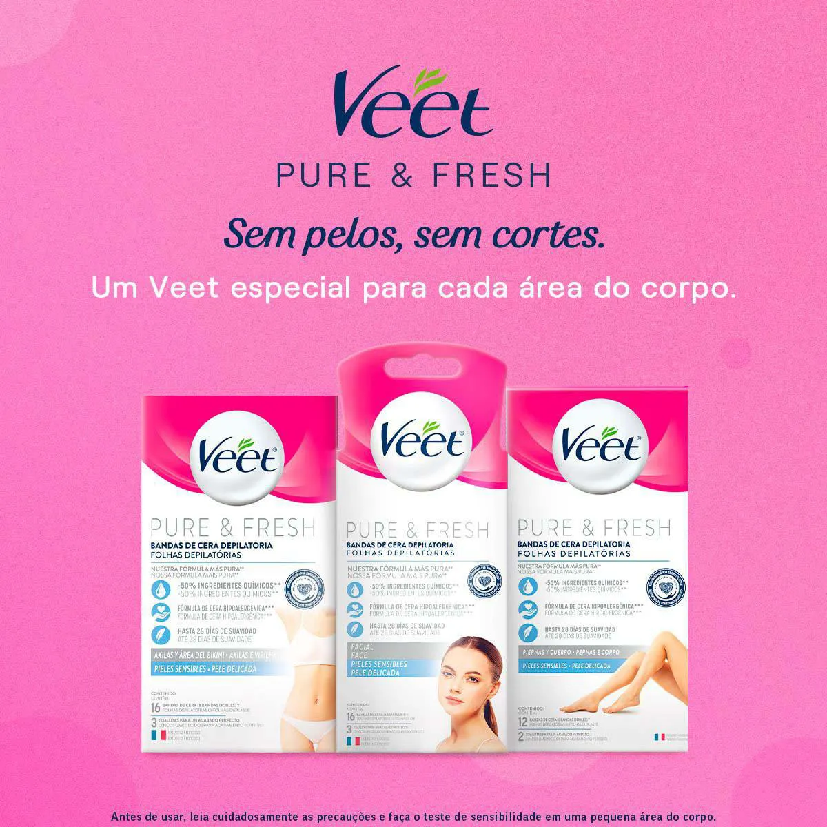 Folha Depilatória Axilas e Virilhas Veet Pure & Fresh 16 unidades
