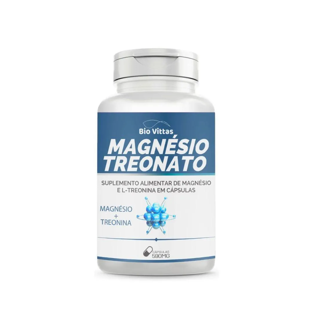 Magnésio Treonato 590Mg 120 Cápsulas - Bio Vittas - Original