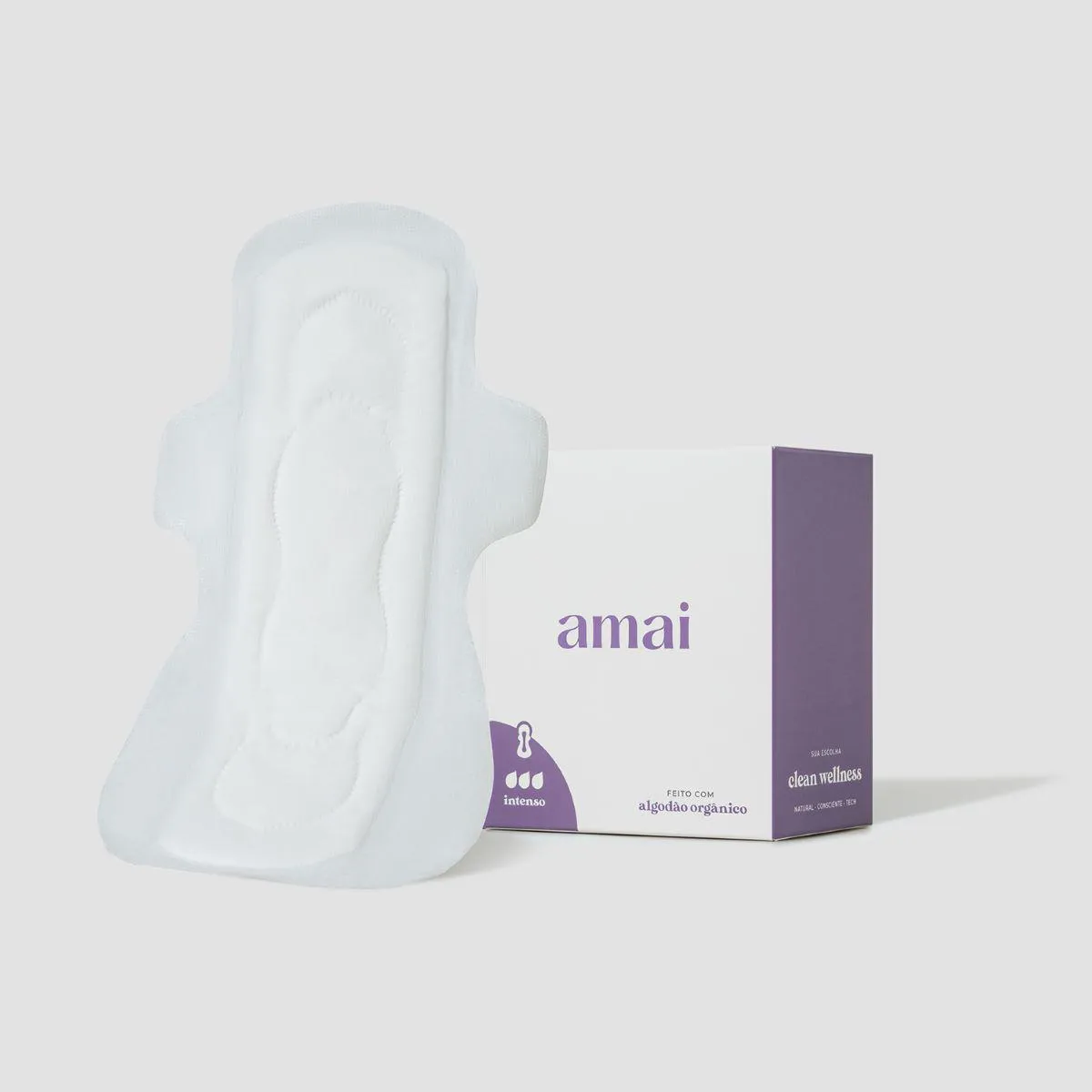 Absorvente Amai Orgânico Fluxo Intenso Peles Sensíveis 8 unidades