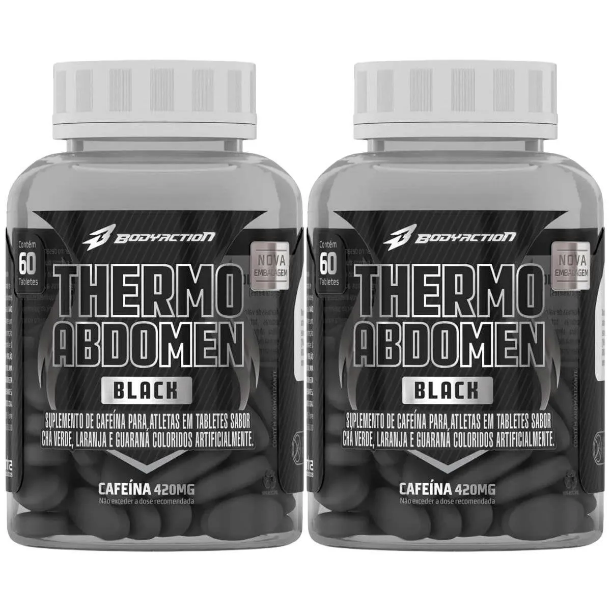 Kit 2X Thermo Abdomen Black - 60 Comprimidos - Bodyaction