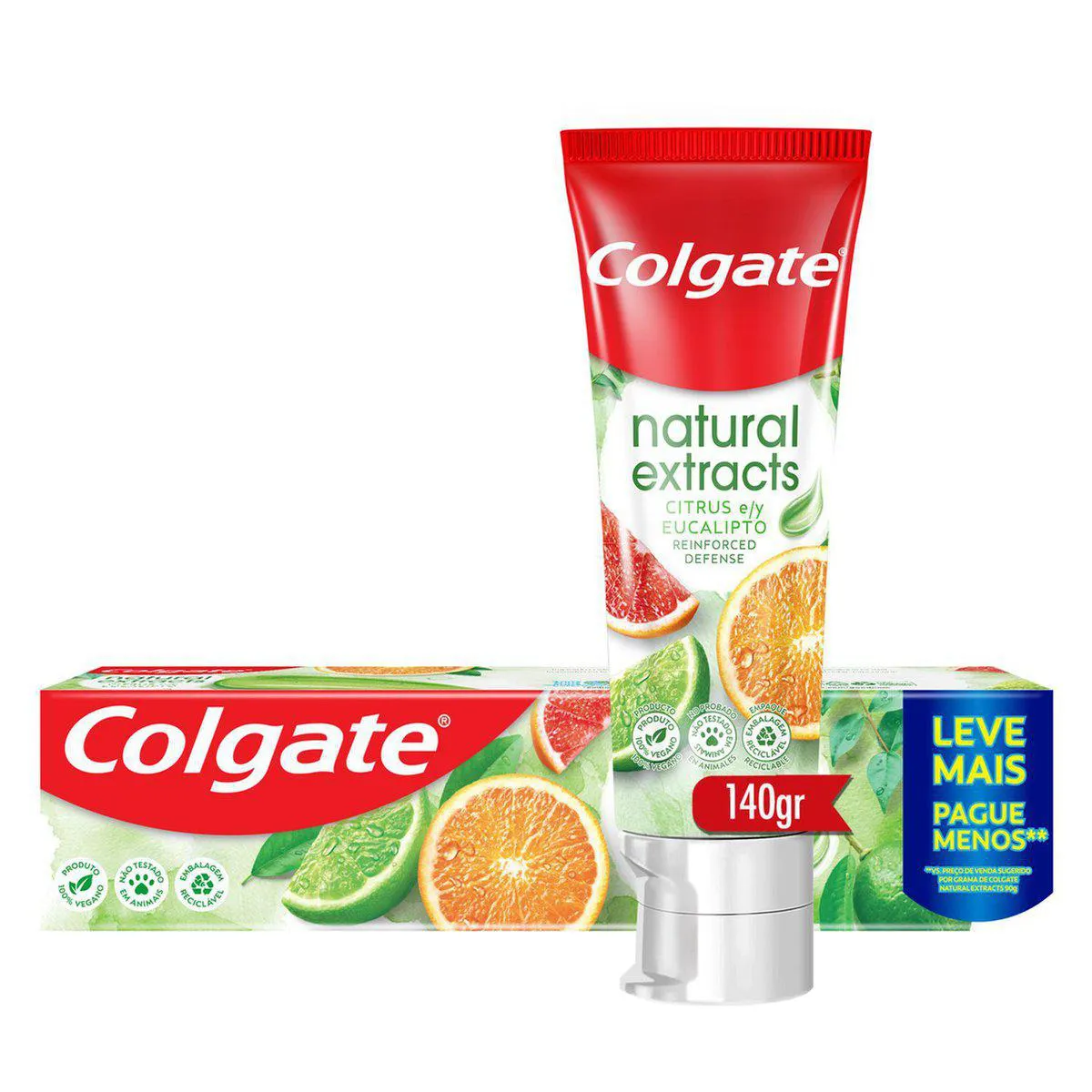Creme Dental Colgate Natural Extracts Defesa Reforçada Citrus e Eucalipto 140g