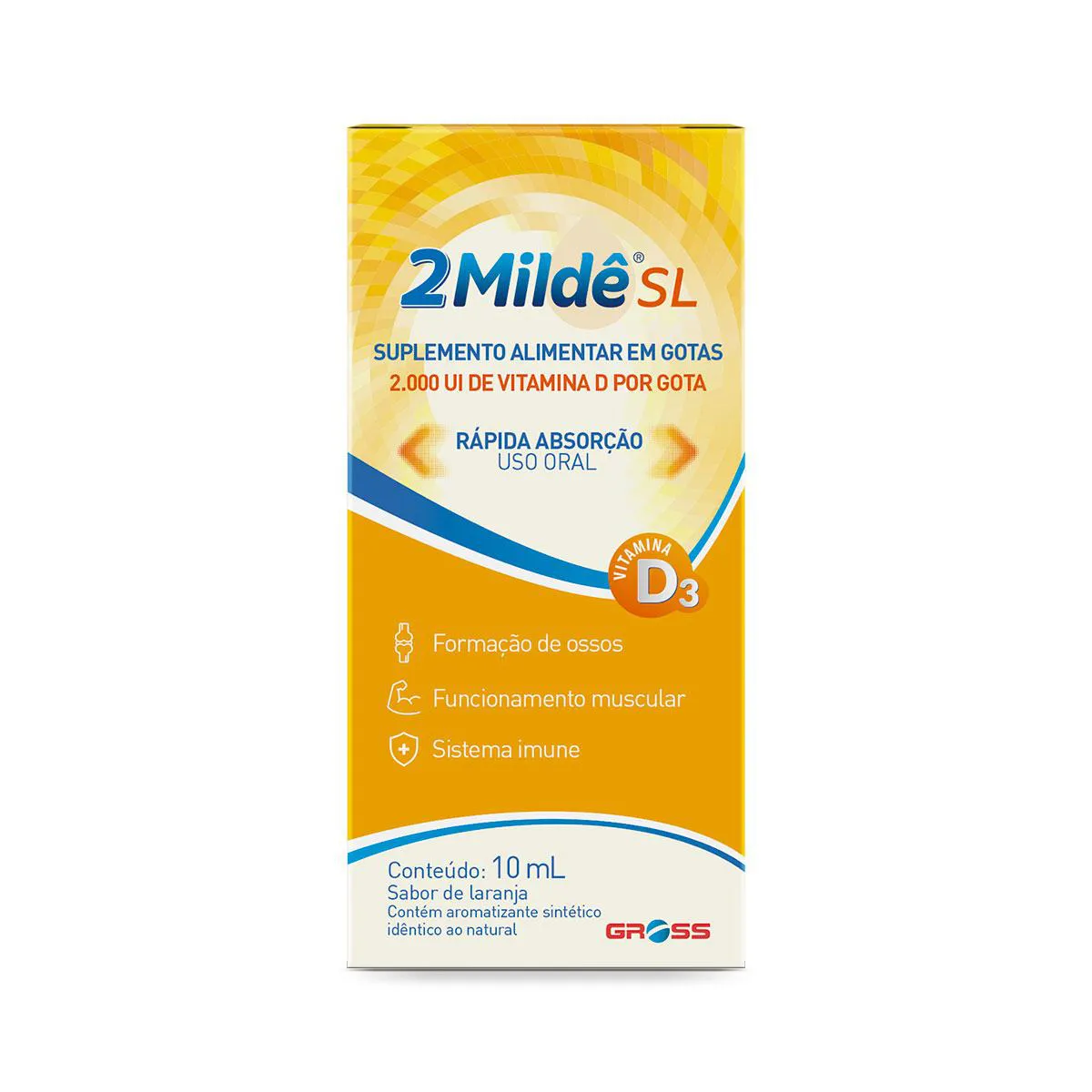 Suplemento Alimentar 2Milde Vitamina D3 sabor Laranja 10ml