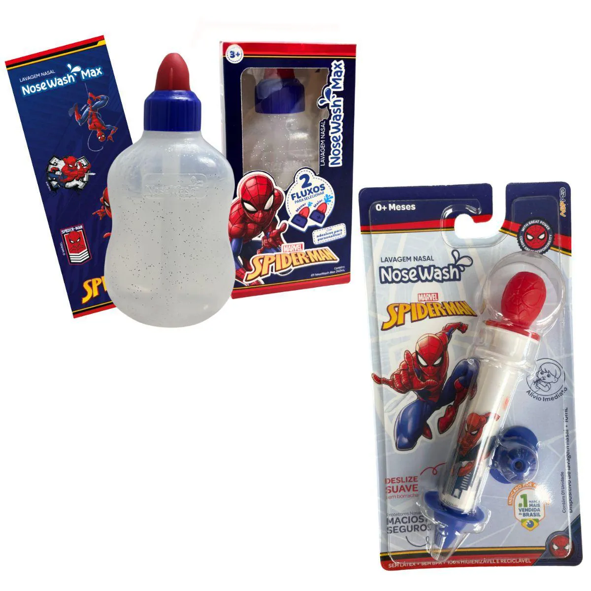 Kit 2 Dispositivos Nosewash para Lavagem Nasal - Spider Man