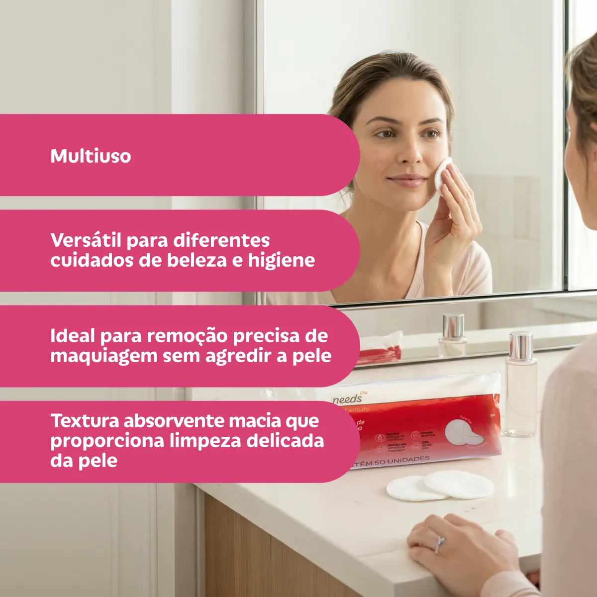 Algodão Disco Needs Beauty 50 Unidades