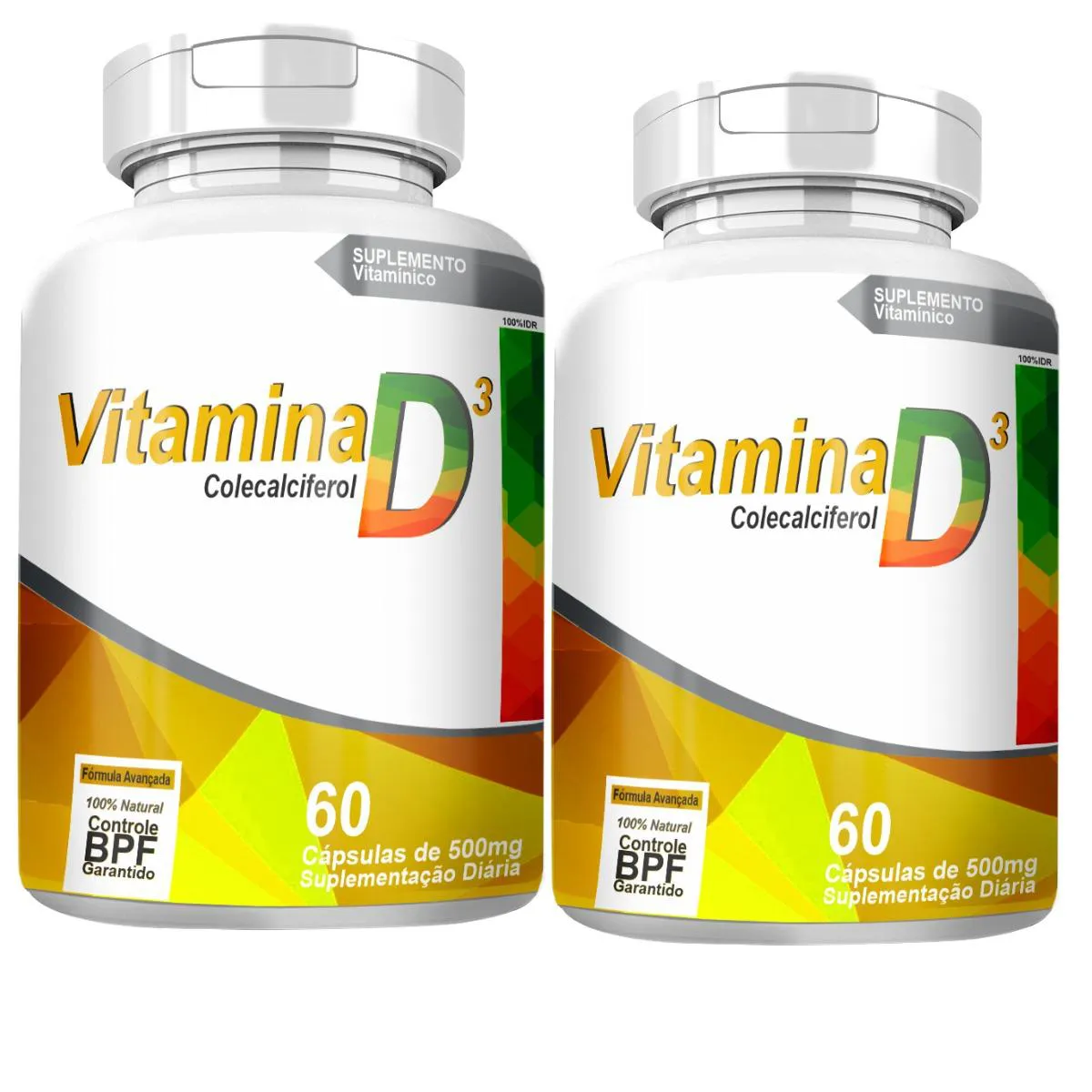 Vitamina D3 Colecalciferol 2000Ui Kit com 2 Potes com Total de 120 Capsulas