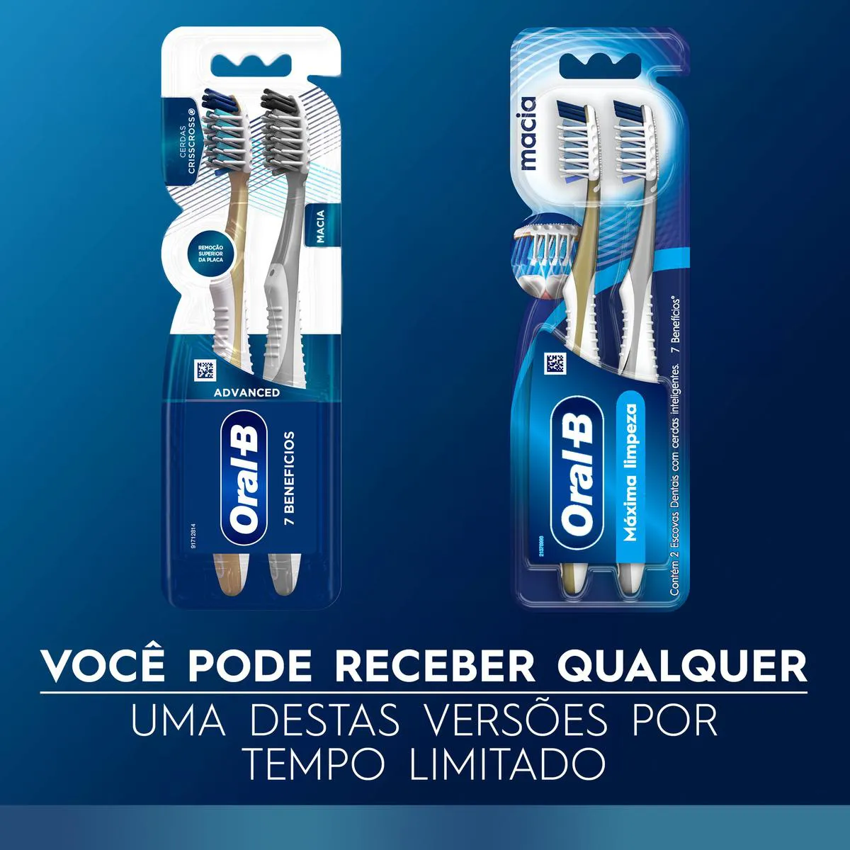 Escova de Dente Oral-B Pro-Saúde 7 Benefícios Macia com 2 unidades