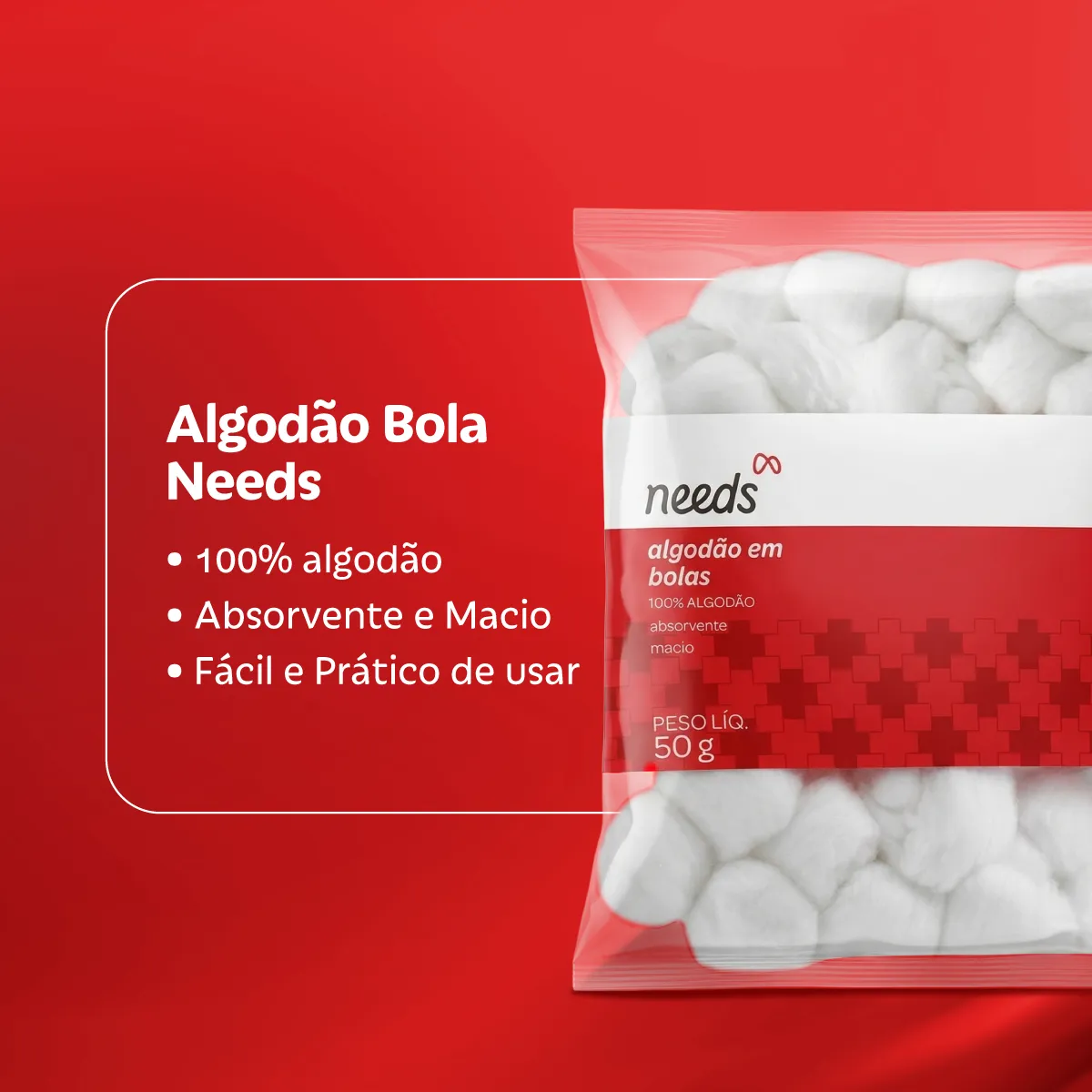 Algodão Bola Needs 50g