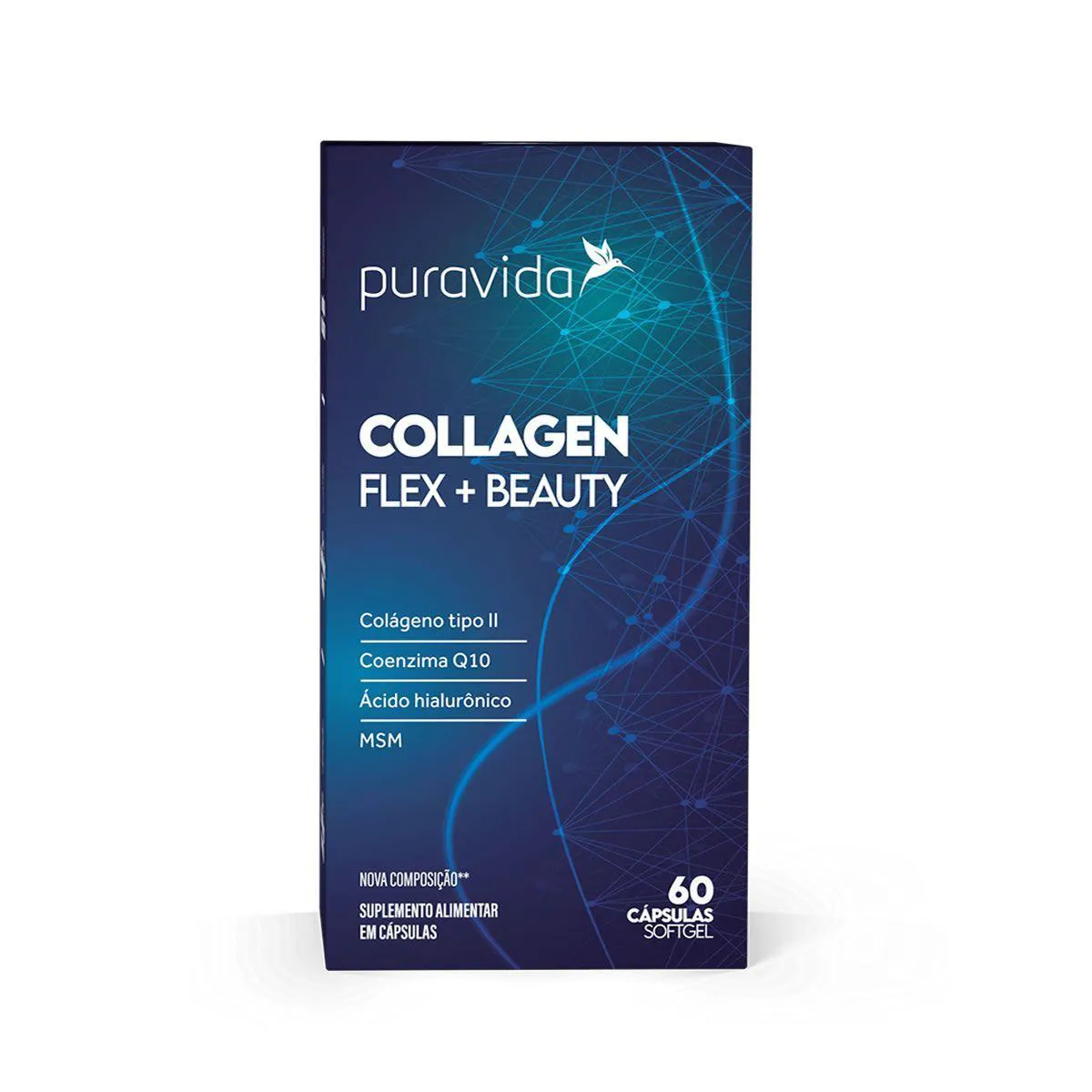 Collagen Flex + Beauty - 60 Cápsulas Softgel - Puravida