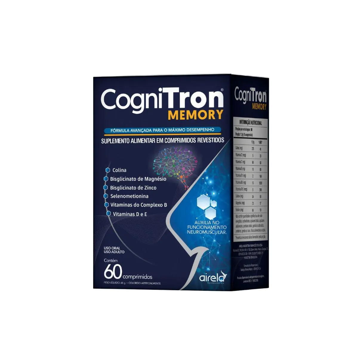 Suplemento Cognitron Memory  C/60 Cápsulas - para Função Cognitiva com Alta Absorção