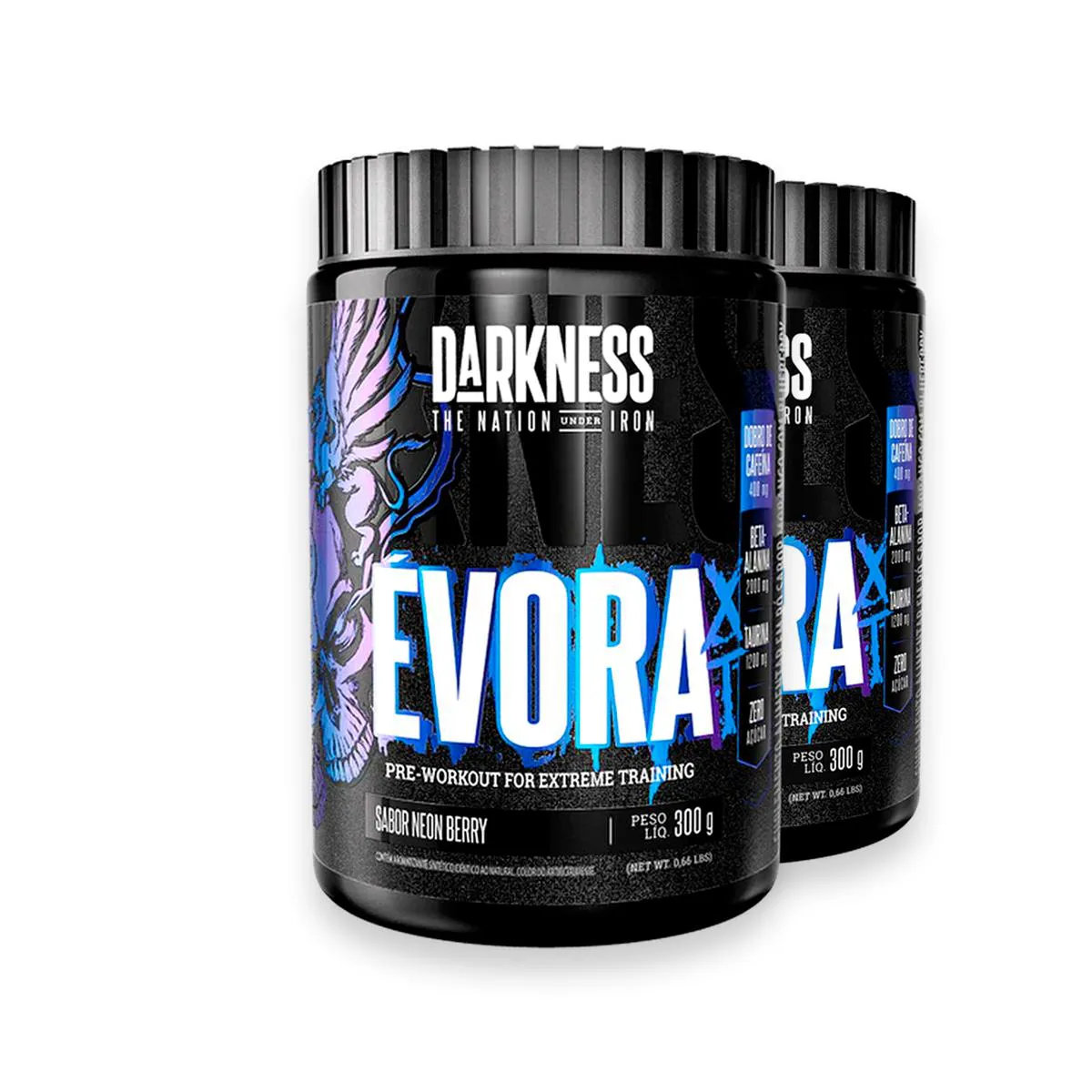 Kit 2 Pré Treino Évora Xt Darkness Neon Berry 300G
