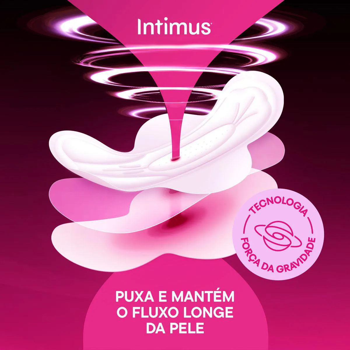 Absorvente Intimus Noturno Toda Protegida Cobertura Seca Com Abas 30 unidades