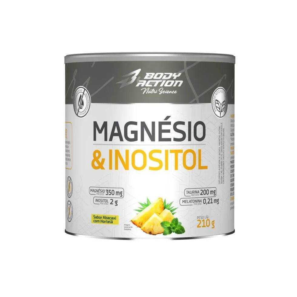 Magnésio e Inositol (210g) - Sabor: Abacaxi com Hortelã