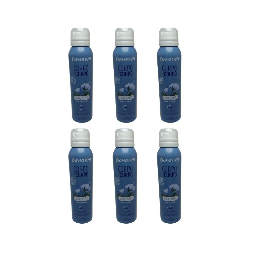Desodorante Aero Davene Corpo a Corpo Suave 150ml-kit C/6Un