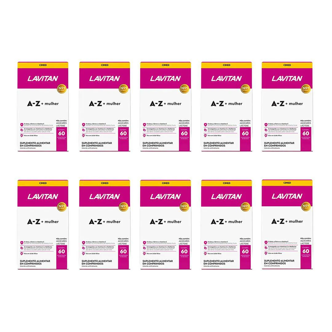 Kit 10 Lavitan A-z Mulher Suplemento com 60 Capsulas - Cimed