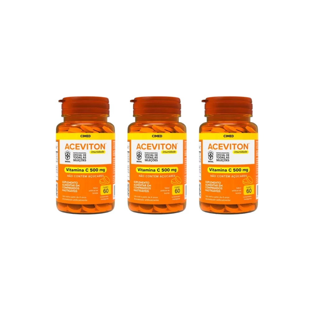 Kit 3 Aceviton Vitamina C com 60 Comprimidos - Cimed