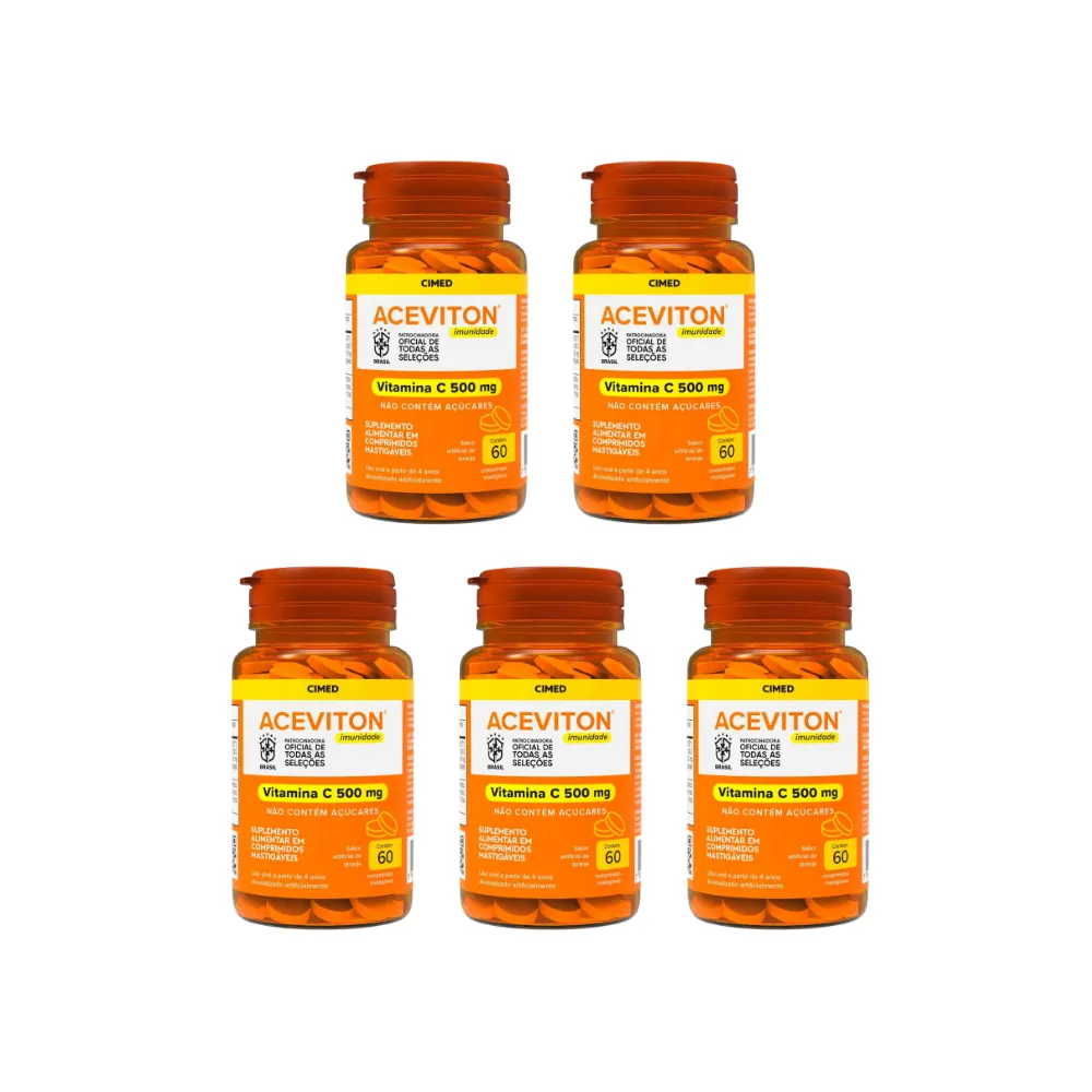 Kit 5 Aceviton Vitamina C Com 60 Comprimidos - Cimed