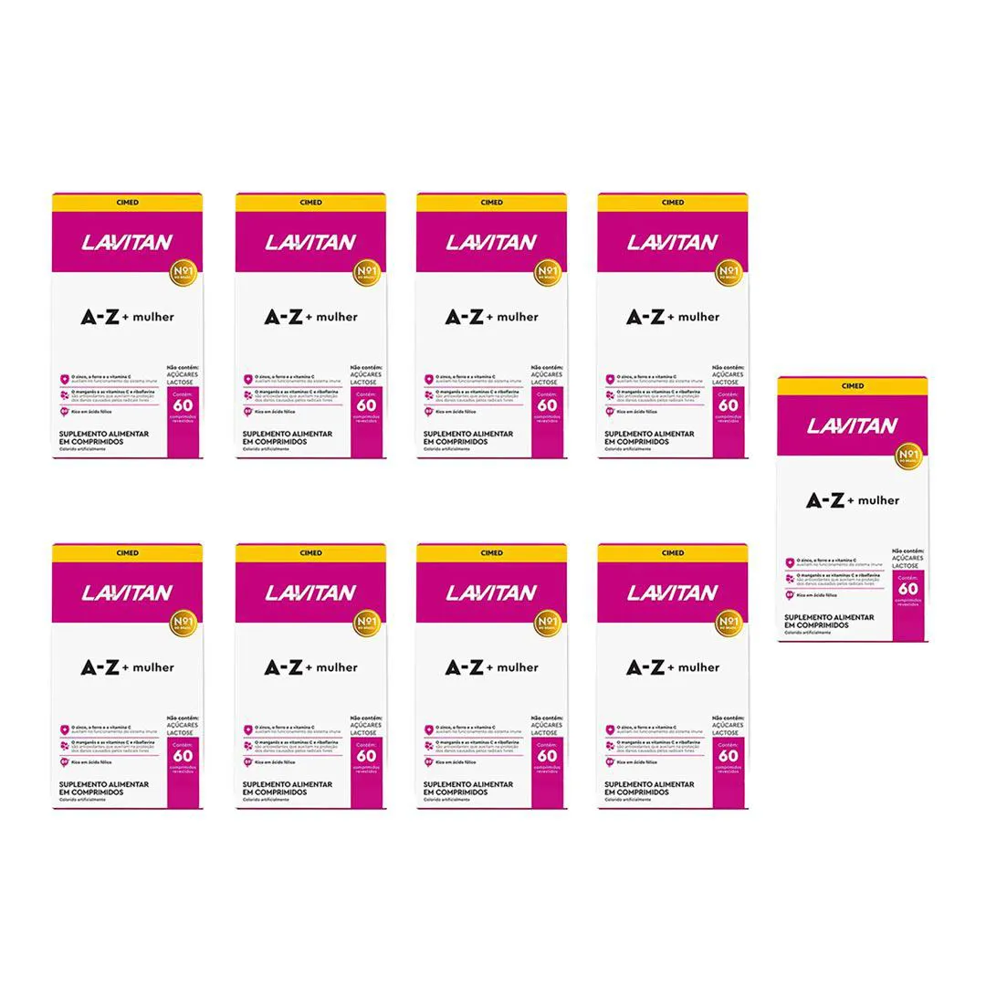 Kit 9 Lavitan A-Z Mulher Suplemento 60 Cápsulas - Cimed