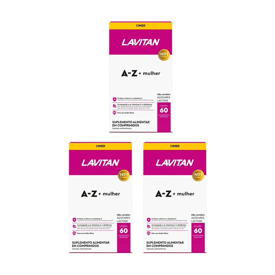 Kit 3 Lavitan A-Z Mulher Suplemento 60 Cápsulas - Cimed