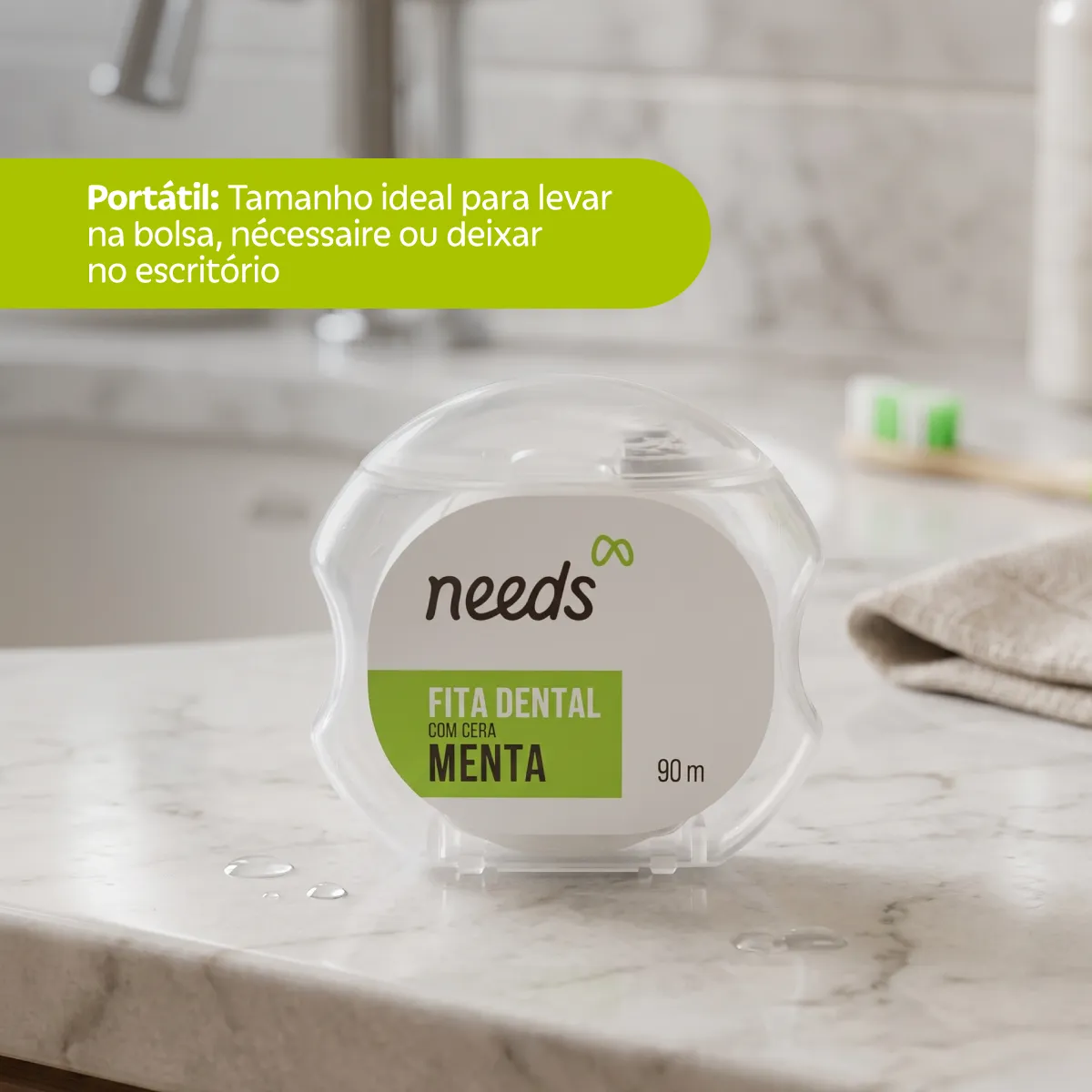 Fita Dental Needs com Cera Menta 90m