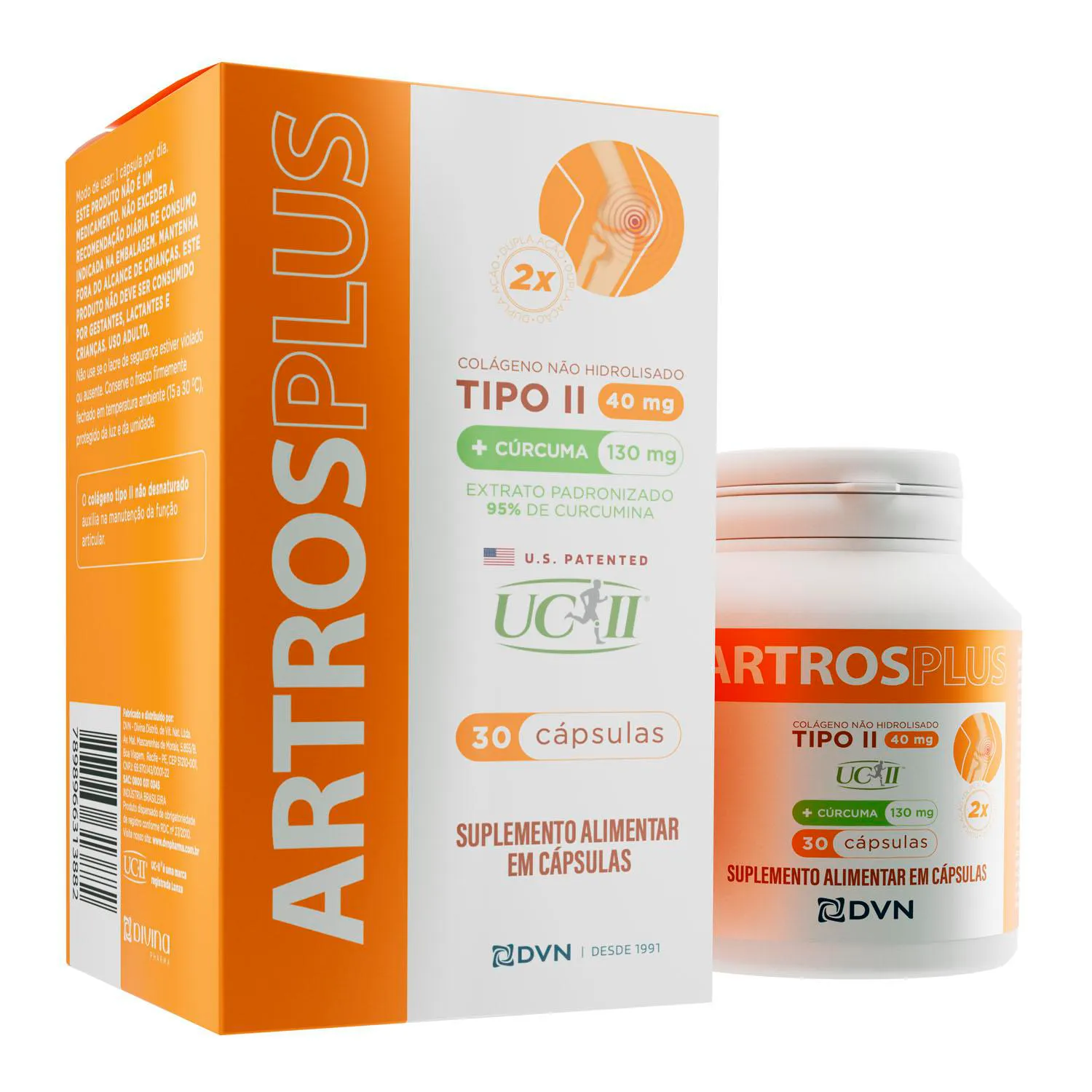 Colágeno Tipo2 Uc-Ii 40Mg + Cúrcuma 30 Cápsulas - Artros Plus